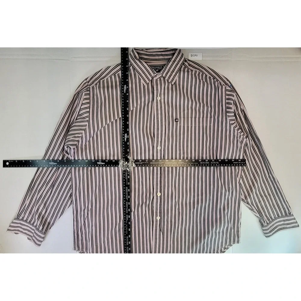 Polo Jeans Co Ralph Lauren Mens Striped Button Down Shirt XL‎ Long Sleeve Cotton